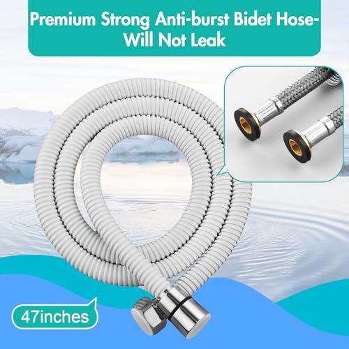 BARROCK Handheld Bidet Sprayer for Toilet, Stainless Steel Metal Made Baby Cloth Diaper Spraying Kit, Bathroom Toilet Bidet Attachment Set for Bathing Pets and Feminine Hygiene, Chrome and White - color: Matte White