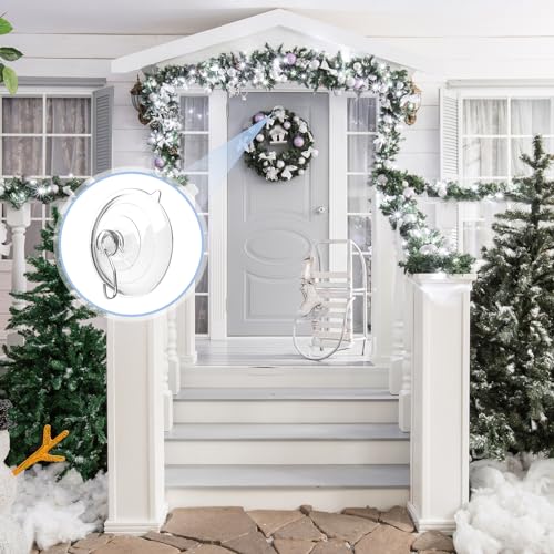 Hangerspace Suction Cup Hooks, Removable Large Suction Cups, Clear, 8 Pack | 2.5 In, with Rustproof Metal Hooks, Detachable, Leave No Trace, for Kitchen Shower Wall Window Glass Door, Fits Any Decor - size: Large