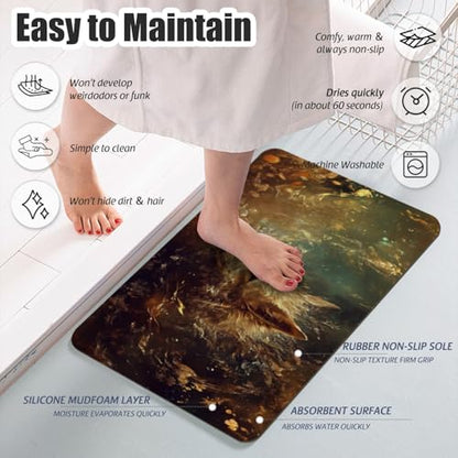 Bathroom Runner Mat Rugs Long,Exotic Dog Wild Animal Art Diatomite Stone Bath Mat Large Absorbent Diatomaceous Earth Mat Non Slip Fast Dry Shower Mat Bathroom Rugs Floor Mat 16x42in - color: Design18