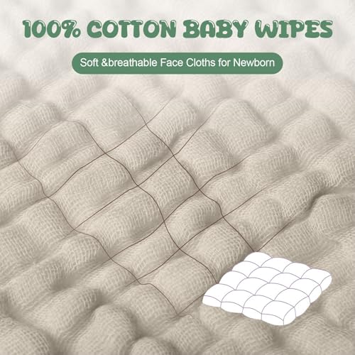 20 Pcs Baby Muslin Washcloth 12 x 12 Inch 100% Cotton Soft and Absorbent Muslin Washcloth Burp Cloth Wipe Newborn Face Towel for Baby Boy Girl Sensitive Skin (White, Khaki, Dark Green) - color: White, Khaki, Dark Green