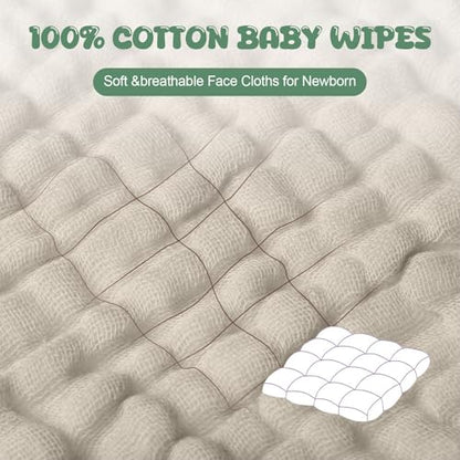 20 Pcs Baby Muslin Washcloth 12 x 12 Inch 100% Cotton Soft and Absorbent Muslin Washcloth Burp Cloth Wipe Newborn Face Towel for Baby Boy Girl Sensitive Skin (White, Khaki, Dark Green) - color: White, Khaki, Dark Green