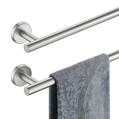 JQK Bath Towel Bar, 20.5 Inch 304 Stainless Steel Thicken 0.8mm Towel Rack Bathroom, Towel Holder Brushed Finished Wall Mount, Useable Length 18 Inch 2 Pack, TB110L18-BN-P2 - color: Brushed, size: 20.5 Inch (2 Pack)