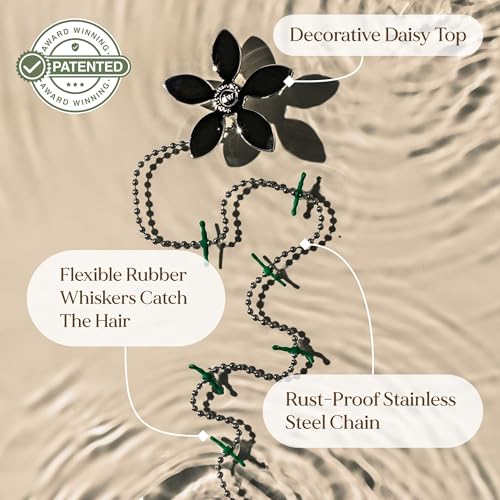 Shower Drain Hair Catcher – Disposable Bathroom Hair Trap, Easy to Install in Shower Drain Cover, Helps Prevent Clogs – As Seen on Shark Tank – Silver Flower (4-Pack) - color: Silver Flower, size: 4 Count