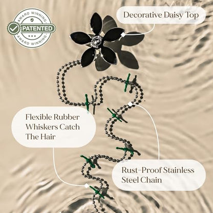 Shower Drain Hair Catcher – Disposable Bathroom Hair Trap, Easy to Install in Shower Drain Cover, Helps Prevent Clogs – As Seen on Shark Tank – Silver Flower (4-Pack) - color: Silver Flower, size: 4 Count