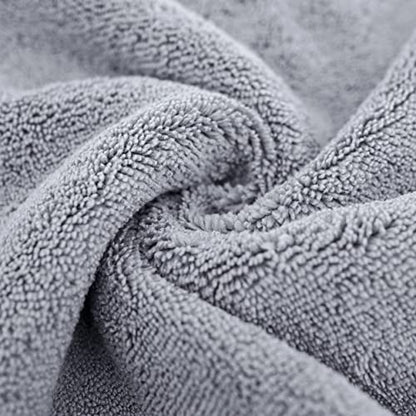 POLYTE 410 GSM Poly Blend Microfiber Quick Dry Bath Towel Set of 6 Pieces | 2-Body Towels, 2-Hand Towels, 2-Wash cloths, Oversize, Lint Free - color: Gray