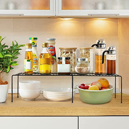 Ravinte 1 Pack Expandable Freezer Shelf Organizer, Black Kitchen Storage | Rustproof Metal Wire, Adjustable Width, Fridge, Pantry, Cupboard, Countertop, Easy Install, No Tools Needed, Space Saving - color: Black