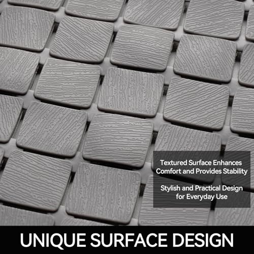 Hargiis Non-Slip Bathtub Mat, Anti Slip Shower Mat, Fast Drying Bathtub Mats, Foot Scrubber Mat, Anti Slip Mat for Tub, Floor, Bathroom, Kitchen, Home, Hotel (Gray 32"×15") - color: Gray