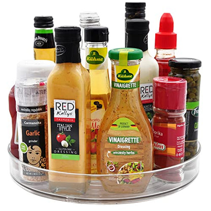 Amolliar Lazy Susan Turntable Organizer, 9"+11" 4 Pack, Rotating Tray for Kitchen, Fridge, Pantry Organizer Storage, Cabinet, Closet, Bathroom Vanity Makeup, Condiment Spice Rack, Under Sink Organizer - size: 9" + 11" 4 Pack