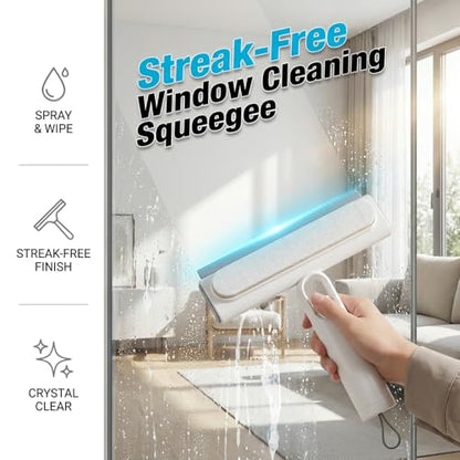 Shower Squeegee for Glass Doors, 2026 New All-in-One Spray & Clean Window Squeegee, Multi-Functional Household Cleaner with Built-in Spray Bottle for Mirror & Glass (1 Pack)