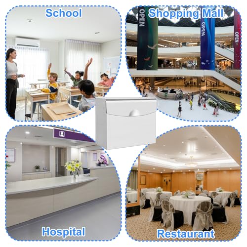 2 Pcs Sanitary Napkin Disposal Receptacle Stainless Steel Napkin Receptacle Tampon Disposal Bin with 100 Disposal Bags Wall Mounted Waste Tampon Holder Feminine Hygiene Disposal Container