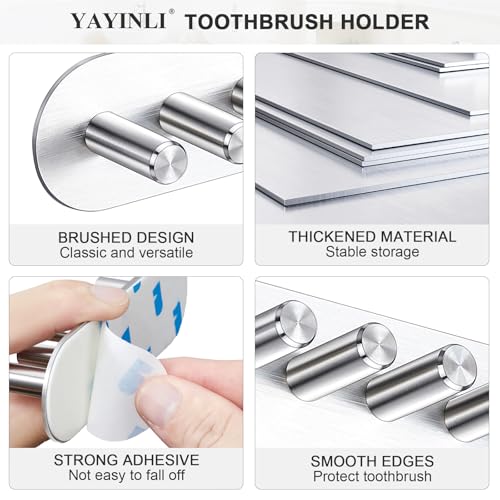 Electric Toothbrush Head Holder, Toothbrush Holders Wall Mounted, Adhesive Tooth Brush Head Holder Organiser, Electric Toothbrushs Holder, Shower Tooth Brushing Holder (Silver, Large) - color: Silver, size: Large