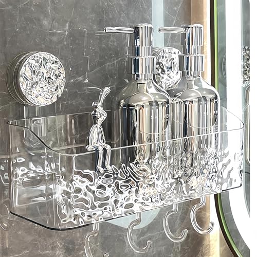 Shower Caddy Suction Cup, Wall Mounted Rack Organizer Removable Bathroom Shelf, No Drilling Larger Storage Rack Upgraded, Bathroom Suction Caddy - style: Large size, 1 piece
