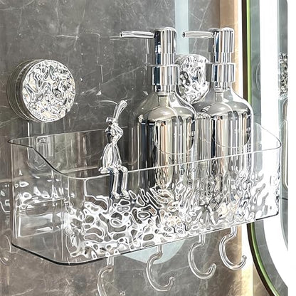 Shower Caddy Suction Cup, Wall Mounted Rack Organizer Removable Bathroom Shelf, No Drilling Larger Storage Rack Upgraded, Bathroom Suction Caddy - style: Large size, 1 piece