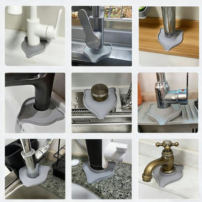Compact Silicone Kitchen Sink Faucet Splash Proof Mat, Tap Water Diversion Splash Guard Drain Pad(Light Grey,2PCS) - color: LightGreyx2