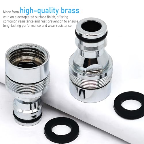 1pcs Brass Faucet Tap Quick Connector Adapter Kit,G 1/2inch Female Coarse Thread Connector,Universal Faucet Adapter for Washing Machine And Pressure Washer(Silver) - size: G 1/2inch Female Thread