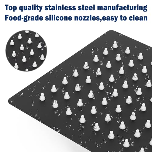 NearMoon Rain Shower Head, High Flow Stainless Steel Square Rainfall Shower, High Pressure Design, Awesome Shower Experience Even At Low Water Flow (6 Inch, Matte Black) - color: Matte Black, size: 6 Inch Square