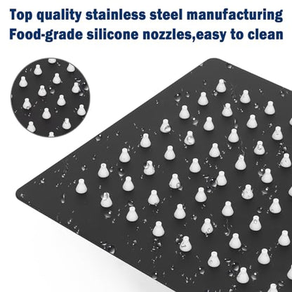 NearMoon Rain Shower Head, High Flow Stainless Steel Square Rainfall Shower, High Pressure Design, Awesome Shower Experience Even At Low Water Flow (6 Inch, Matte Black) - color: Matte Black, size: 6 Inch Square