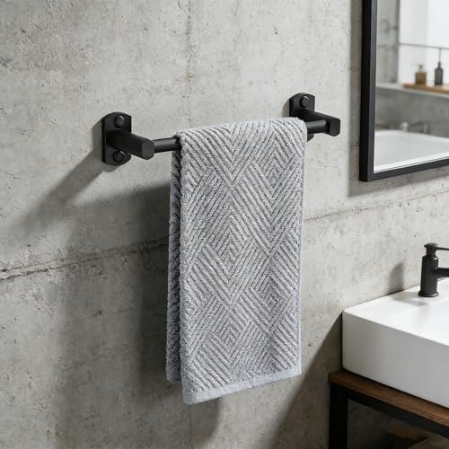 Black Towel Bar, Hand Towel Rack for Bathroom Wall Mounted Towel Hanger, Kitchen Bath Towel Holder, Toilet Towel Rod,12 Inch - size: 12 Inch Single Bar