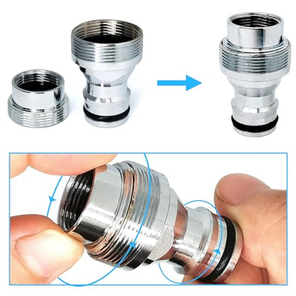 1pcs Brass Faucet Tap Quick Connector Adapter Kit,18mm Female Thread x 1mm Pitch Connector,Universal Faucet Adapter for Washing Machine And Pressure Washer(Silver) - size: 18mm Female Thread x 1mm