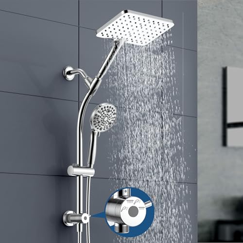 Rain Shower Head with Handheld High Pressure rainfall Shower Heads with Handheld Spray Combo,Premium Polished Chrome - color: Premium Polished Chrome