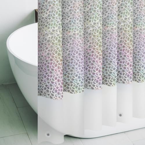Holographic 3D EVA Shower Curtain Liner Circle, 72x72 Premium Clear Plastic Bathroom Shower Curtain with Rustproof Metal Grommets for Shower Stall, Bathtubs - color: Holo - Circle, size: 72"W x 72"L (Pack of 1)