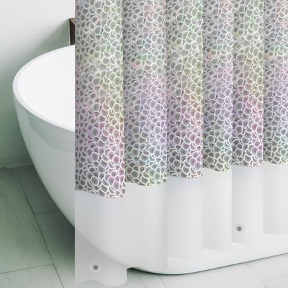 Holographic 3D EVA Shower Curtain Liner Circle, 72x72 Premium Clear Plastic Bathroom Shower Curtain with Rustproof Metal Grommets for Shower Stall, Bathtubs - color: Holo - Circle, size: 72"W x 72"L (Pack of 1)