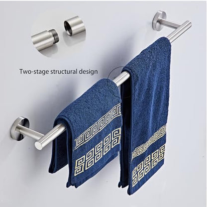 Brushed Nickel Bathroom Hardware Set 5 Piece with Towel Racks for Bathroom, SUS304 Stainless Steel Bath Towel Bar Set, 24 Inch Wall Mounted Accessories Kit… - color: Brushed Nickel