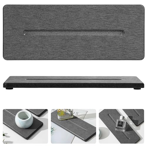 2 Pack Diatomite Stone Sink Tray, Water Absorbing Mat for Kitchen & Bathroom Counter, Quick Dry Soap Dish Makeup Vanity Caddy,Sponge Holder Organizer, Dark Gray - 2pcs of 9"x 3.5" - color: 2 Pcs - Dark Gray - 9"x 3.5"