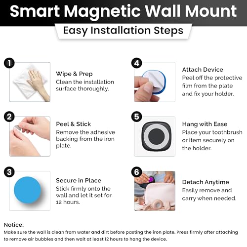 Portable UV Toothbrush Sanitizer Holder & Cleaner with UV Light & Magnetic Mounting - Rechargeable Toothbrush Sanitizer for Travel Cover, Wall Mounted UV Tooth Brush Sanitizer Holder Fits Most Brushes - color: Black