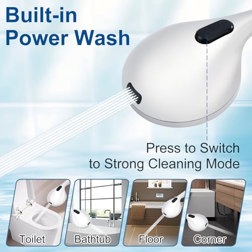 Shower Head with Handheld - All Metal Holder and Long Hose, High Pressure Built-in Power Wash to Clean Tub, Tile & Pets, Multi Mode Adjustment Showerhead Sprayer, Chrome 2.5 GPM - color: Premium Chrome