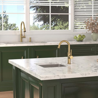 Lava Odoro Magnetic Bronze Gold Kitchen Faucet with Pull Down Sprayer | Gold Kitchen Sink Faucet with Magnetic Docking, 3-Function Sprayhead 1 Hole, Deck Plate Included, KF421-BB-M - color: Brushed Bronze, style: 3-Mode, Magnetic