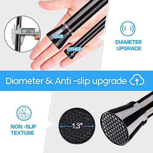 Tension Curtain Rod Black Tension Rod 2pcs Spring Curtain Rod Non Slip Tension Rods For Windows 28 to 48 Inch No Drilling Adjustable Tension Rods of Curtain Window Closet Kitchen Wardrobe - color: Black, size: 28-48 inch 2pcs