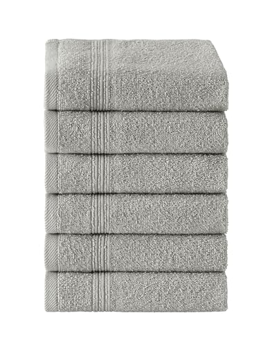 Ozdilek 6-Piece Washcloth Set 13x13 Towels 100% Turkish Cotton, Soft, Absorbent, Gentle on Sensitive Skin, Multi-Purpose Use, Washable, Reusable, Ideal for Baby Care & Spa 6 Towels (Light Brown) - color: Light Brown