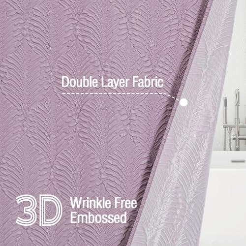 36x72 Small Stall Shower Curtain, Lavender Embossed Half Bath Curtain - color: Lavender, size: 36"W x 72"L (Pack of 1)