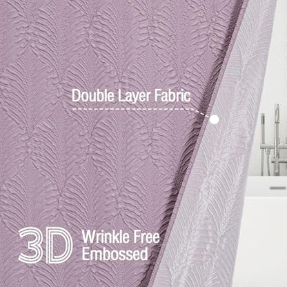 36x72 Small Stall Shower Curtain, Lavender Embossed Half Bath Curtain - color: Lavender, size: 36"W x 72"L (Pack of 1)