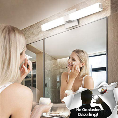 LED Vanity Light 24.2" Frosted White Acrylic Brushed Nickel for Bathroom Vanity Lighting Fixtures Cool White 6000K - color: Brushed Nickel - Dimmable, size: 24 inch