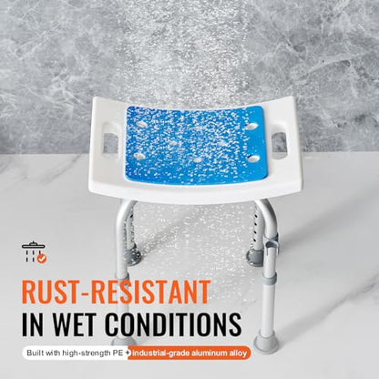 VEVOR Shower Chair, Adjustable Height Shower Stool, Shower Seat for Inside Shower or Tub, Non-Slip Bench Bathtub Stool Seat for Elderly Disabled Handicap, 350 LBS Capacity - size: 350 lbs Bench