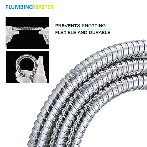 79 Inches Stainless Steel Handheld Shower Head Hose Replacement with Brass Nut Long Fexible Shower Hose Extension - size: 79 inch(1pcs)