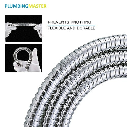 79 Inches Stainless Steel Handheld Shower Head Hose Replacement with Brass Nut Long Fexible Shower Hose Extension - size: 79 inch(1pcs)