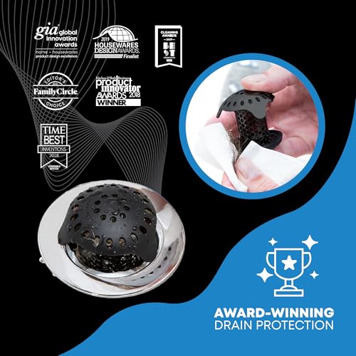 TubShroom Ultra Stainless Steel Drain Protector, Hair Catcher Strainer for Bathroom Tub and Shower, Matte Black, 1-Pack - style: Matte Black