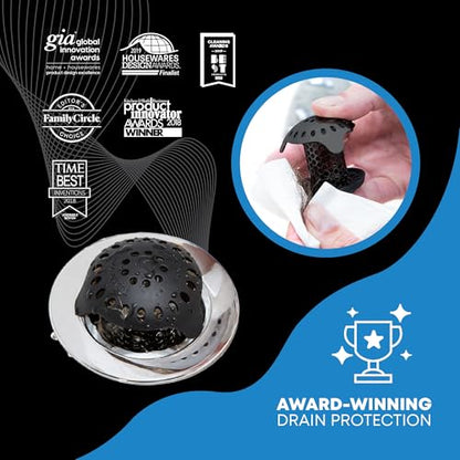 TubShroom Ultra Stainless Steel Drain Protector, Hair Catcher Strainer for Bathroom Tub and Shower, Matte Black, 1-Pack - style: Matte Black