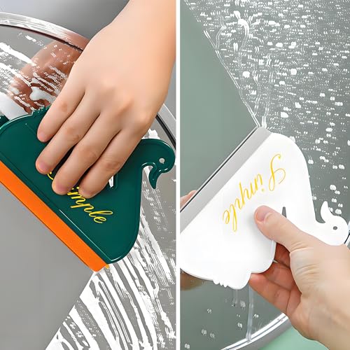 Squeegee Bathroom Glass Door Cleaning Scraper with Hanging Hook, Silicone Mini Kitchen Countertop Squeegee, Water Wiper Scraper for Sink Tiles Cleaning Tools (Swan 2PCS) - color: Swan 2pcs