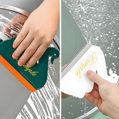 Squeegee Bathroom Glass Door Cleaning Scraper with Hanging Hook, Silicone Mini Kitchen Countertop Squeegee, Water Wiper Scraper for Sink Tiles Cleaning Tools (Swan 2PCS) - color: Swan 2pcs