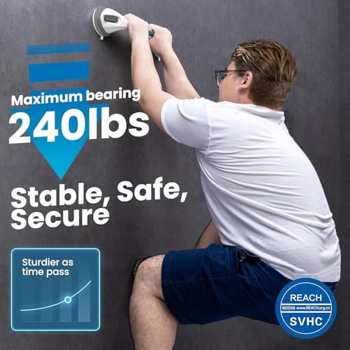 Suction Cup Grab Bar for Shower – Bathroom Safety Handle, Non-Slip Shower Handle for Elderly, Seniors & Handicap Support
