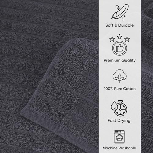 CTT - 2 Piece Bathroom Rugs Set, 100% Cotton Bath Mats, Comfy & Highly Absorbent Bathroom Floor Mats, Machine Washable | 20"x32" (Grey) - color: Grey