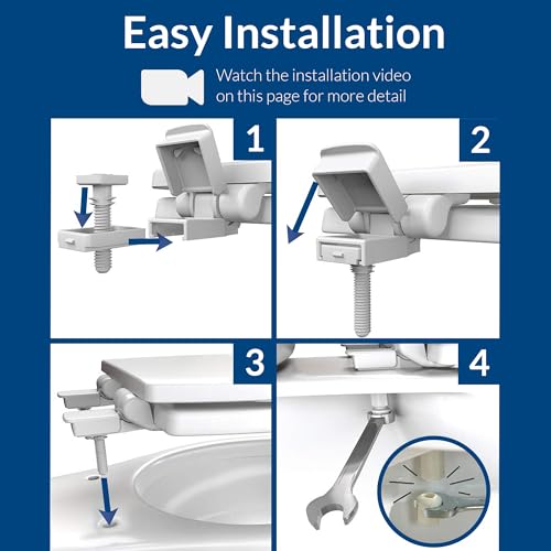 Mayfair Aurora Slow Close Toilet Seat, Easy Clean Hinges and Adjustable Perfect Fit Plastic Seat, Made in USA, Round, Bone - size: Round