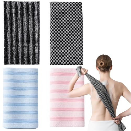 Exfoliating Washcloth, Exfoliating Towel, 4 Pcs Exfoliating Towel for Daily Skincare and Travel Use, with Properties, Shower