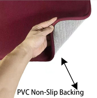 Madeals Memory Foam Long Bathroom Mat and Toilet Rug Set 3 Piece and with Toilet Lid Cover and Tank Cover Set Burgundy - color: Burgundy, size: 20"x46"/20"x32"/Contour/Lid Cover/Tank Cover