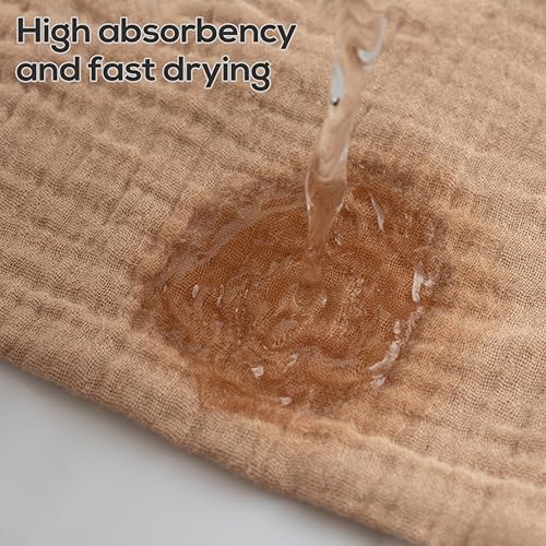 Muslin Baby Washcloths for Newborns, Pack of 8, 11"x11", Super Soft Cotton, Absorbent and Gentle, Baby Cotton Wipes, Baby wash Cloths - color: Brown