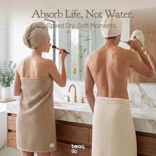 100% Cotton Waffle Towel Set, 4pcs Bath Towels for Bathroom 55*29'' | Quick Dry, Super Absorbent, Soft Bath Towels Set, Soft Lint-Free Quick Drying Towels for Bathroom/Spa/Gym, Multicolor